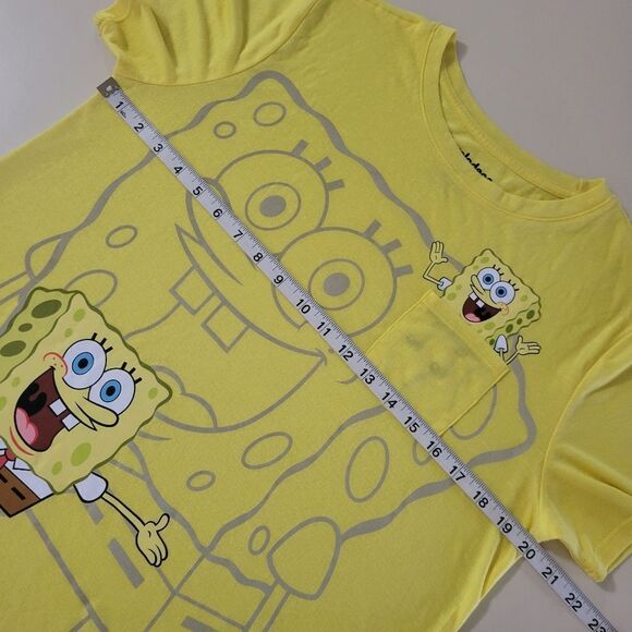 SpongeBob SquarePants Women's Yellow Graphic Crewneck Short Sleeve T-Shirt - Picture 6 of 15